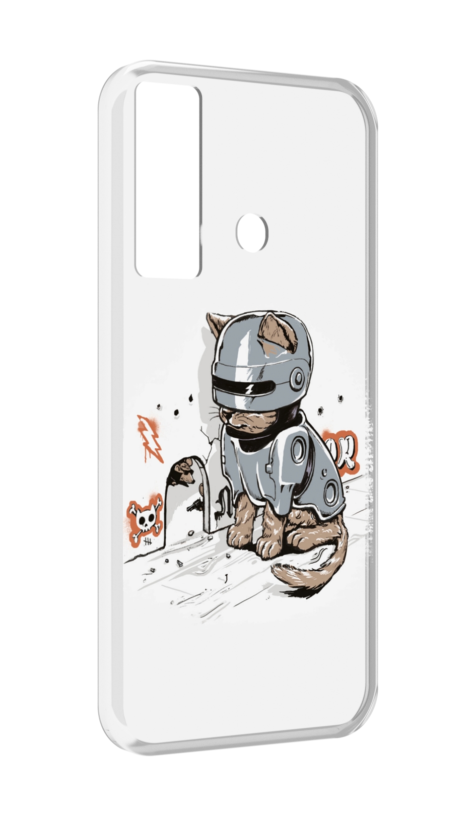 

Чехол MyPads Грозный кот для Tecno Camon 17, Прозрачный, Tocco