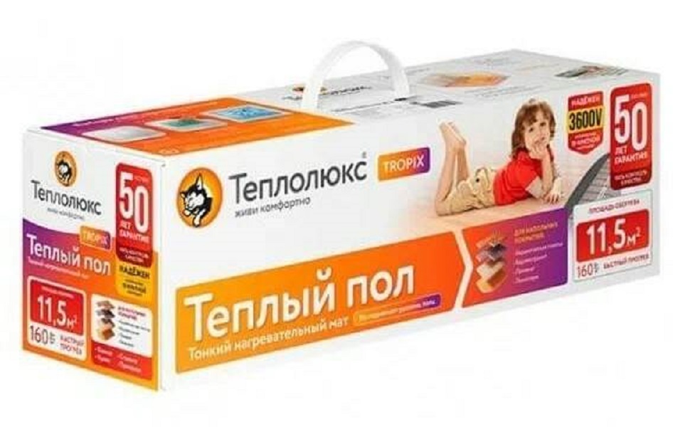 

TEPLOLUXE Tropix теплый пол мат нагревательный 400 Вт/2,5 кв.м