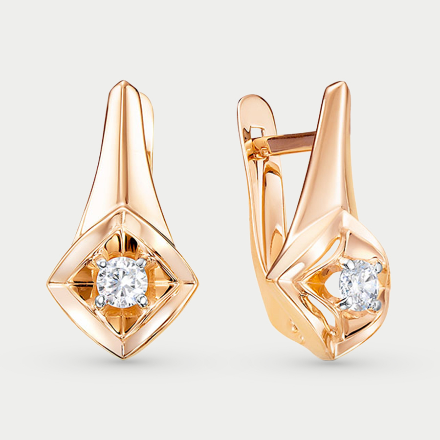 

Серьги из красного золота Delta 1206230, фианит, 1206230