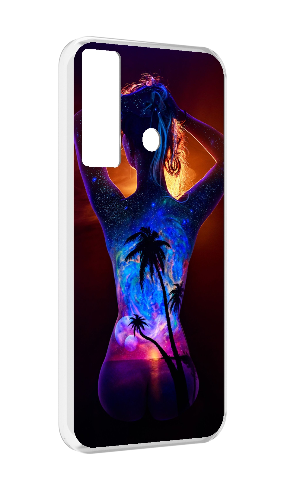 

Чехол MyPads Девушка-и-пальмы женский для Tecno Camon 17, Прозрачный, Tocco