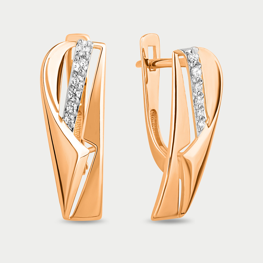 

Серьги из красного золота Династия 020872-1102, фианит, 020872-1102