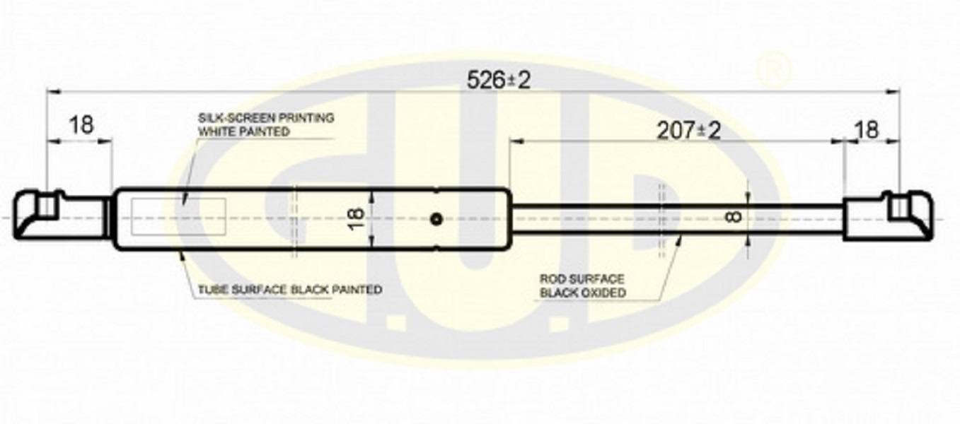 Амортизатор багажника fiat palio weekend (178dx) 04/96- 570n l=526/207mm