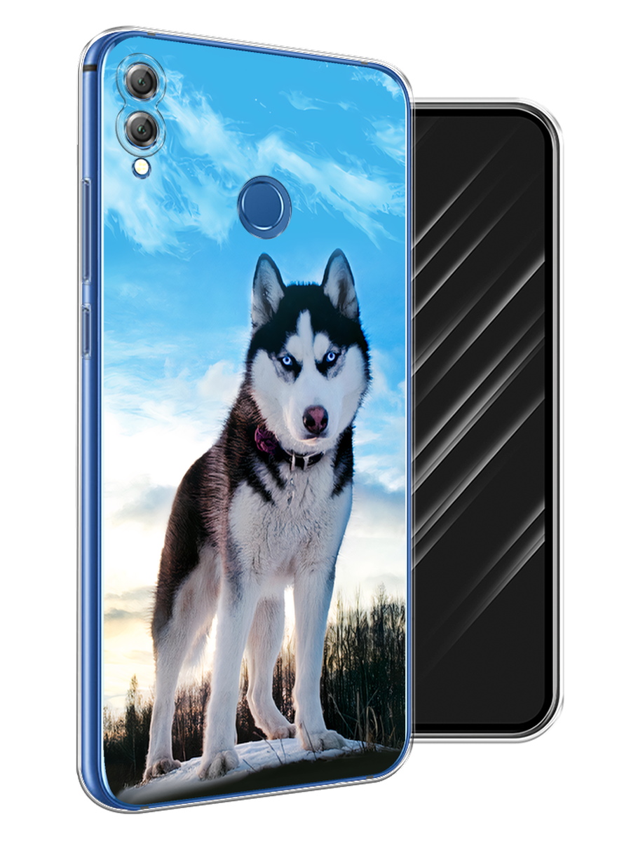 

Чехол Awog на Honor 8X "Хаски 3", Белый;черный;голубой, 66750-2