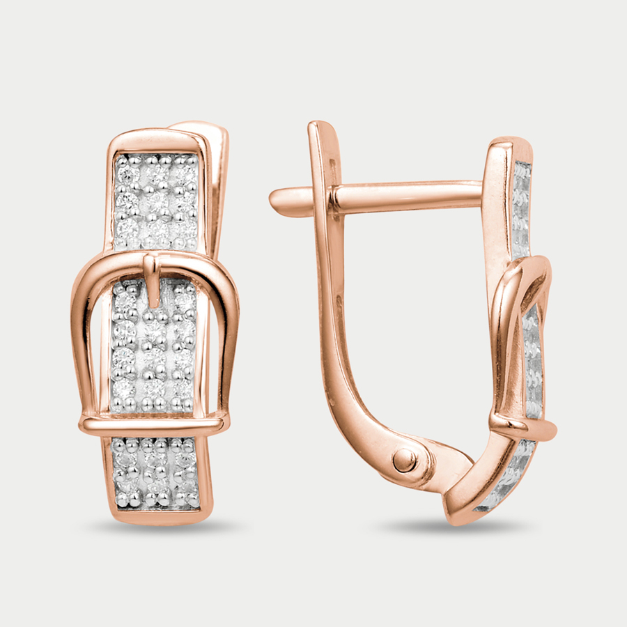 

Серьги из красного золота Династия 001352-1102, фианит, 001352-1102