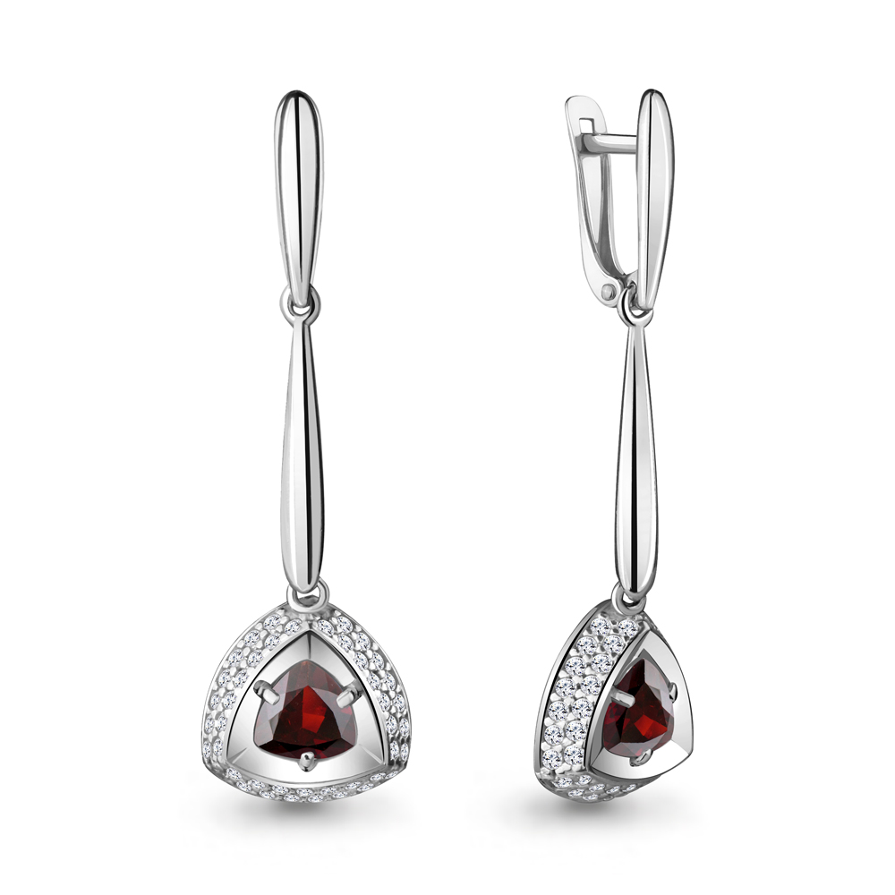 

Серьги из серебра с гранатом Aquamarine 4720403А_925_р, 4720403А_925_р