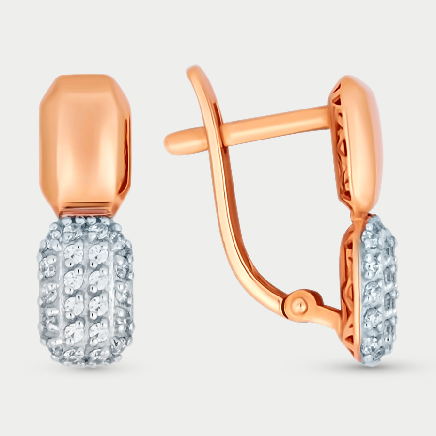 

Серьги из красного золота Династия 900762-1102, фианит, 900762-1102