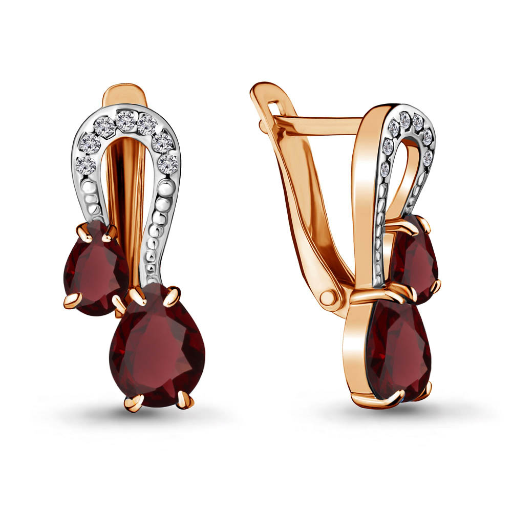 

Серьги из серебра с гранатом Aquamarine 4720803А_925_з, 4720803А_925_з