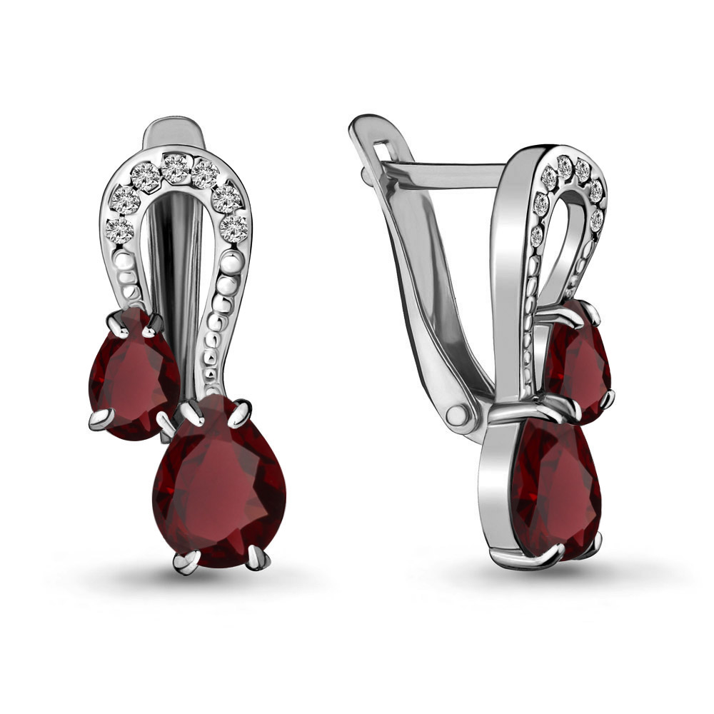 

Серьги из серебра с гранатом Aquamarine 4720803А_925_р, 4720803А_925_р