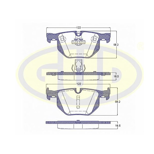 фото Колодки зад bmw e70/e71 3.0si/3.5/3.0d-4.0d 05- g.u.d.