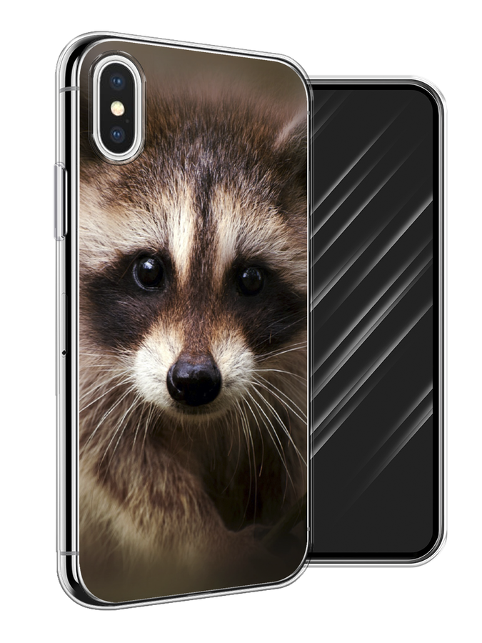 

Чехол Awog на Apple iPhone XS (10S) / Айфон XS (10S) "Енот", Разноцветный, 11850-1