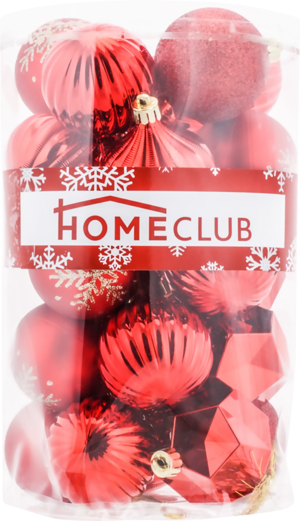 фото Набор шаров на ель home club 6 см красный 25 шт.