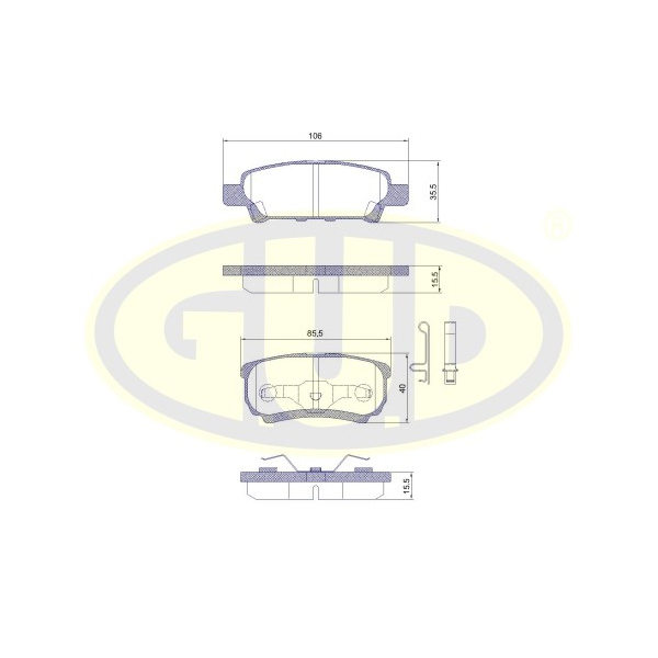 Тормозные колодки G.U.D. GBP105102 100034853562