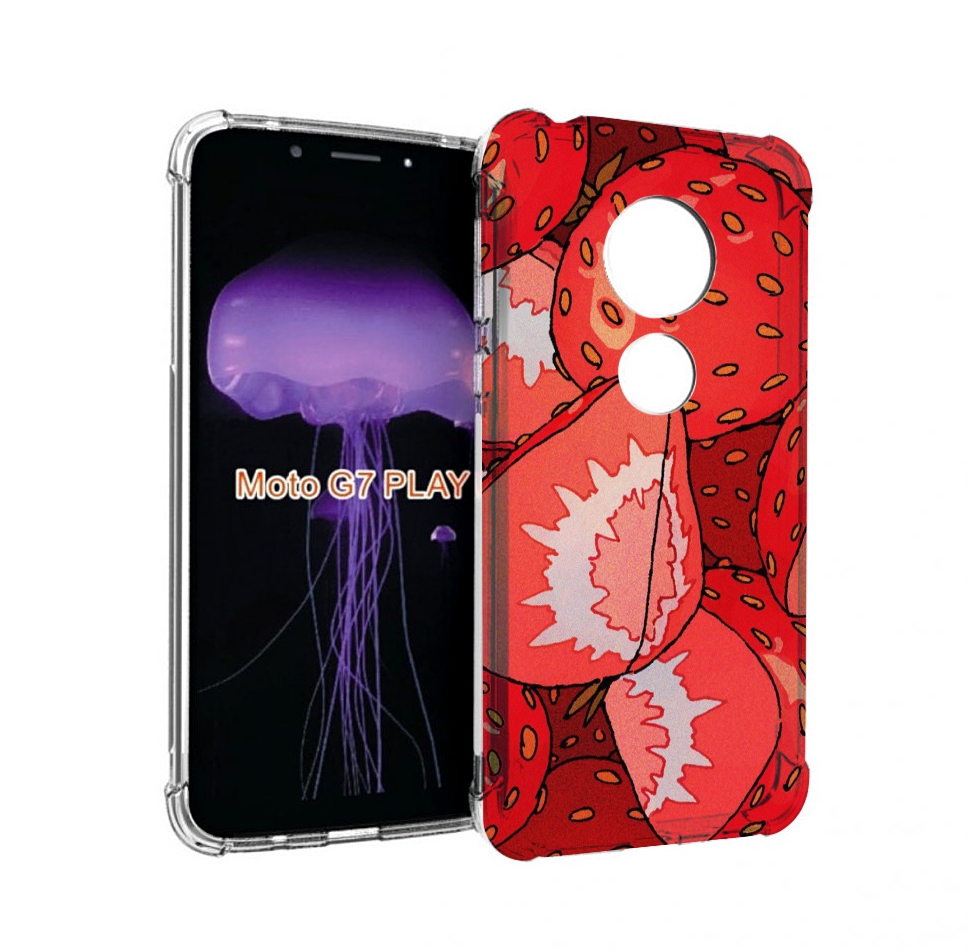 

Чехол MyPads рисованная-клубника для Motorola Moto G7 Play, Прозрачный, Tocco