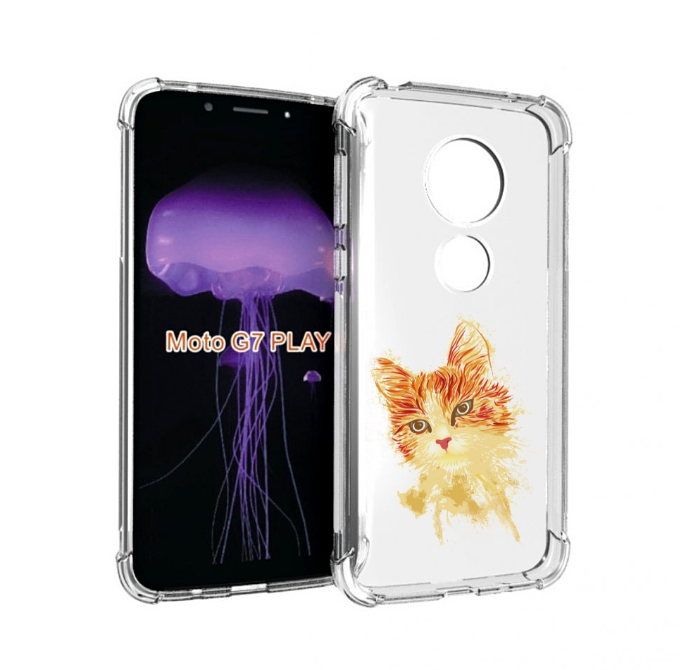 

Чехол MyPads рыжий кот для Motorola Moto G7 Play, Прозрачный, Tocco