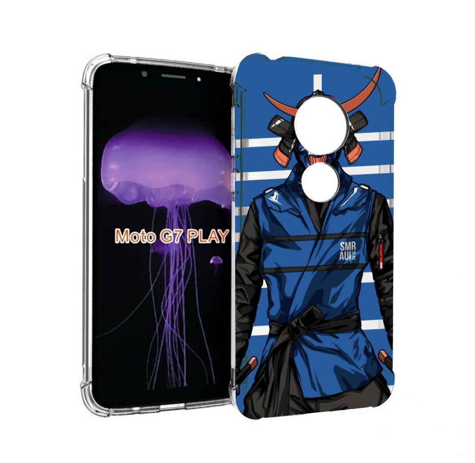 

Чехол MyPads самурай в синей форме для Motorola Moto G7 Play, Прозрачный, Tocco