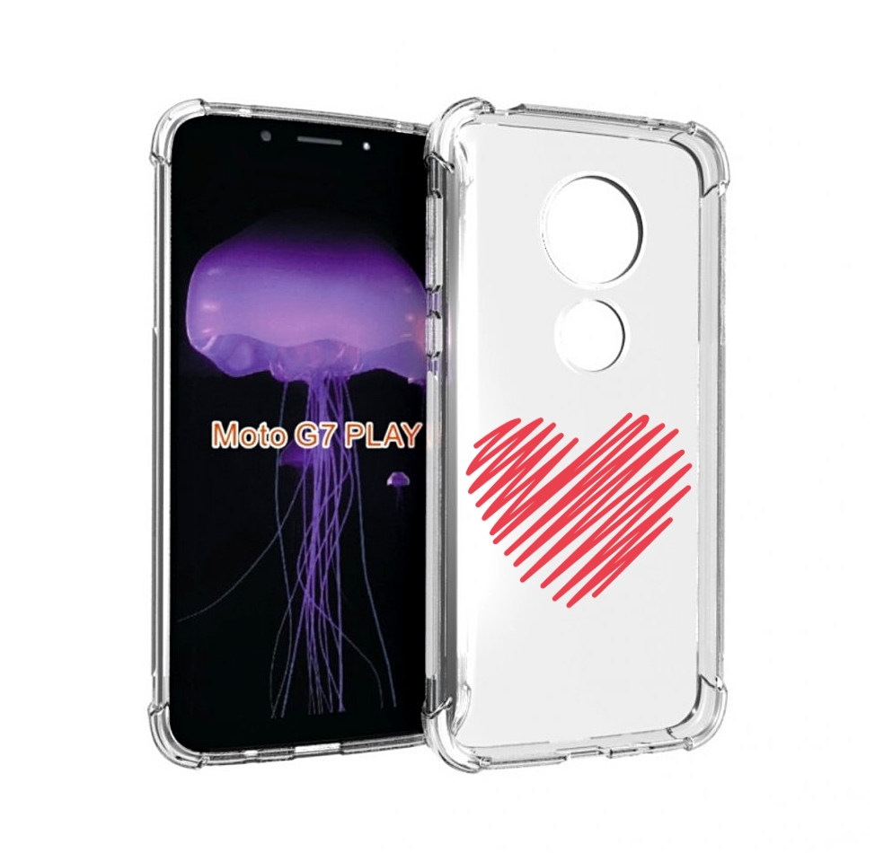 

Чехол MyPads сердечко-одной-линией для Motorola Moto G7 Play, Прозрачный, Tocco