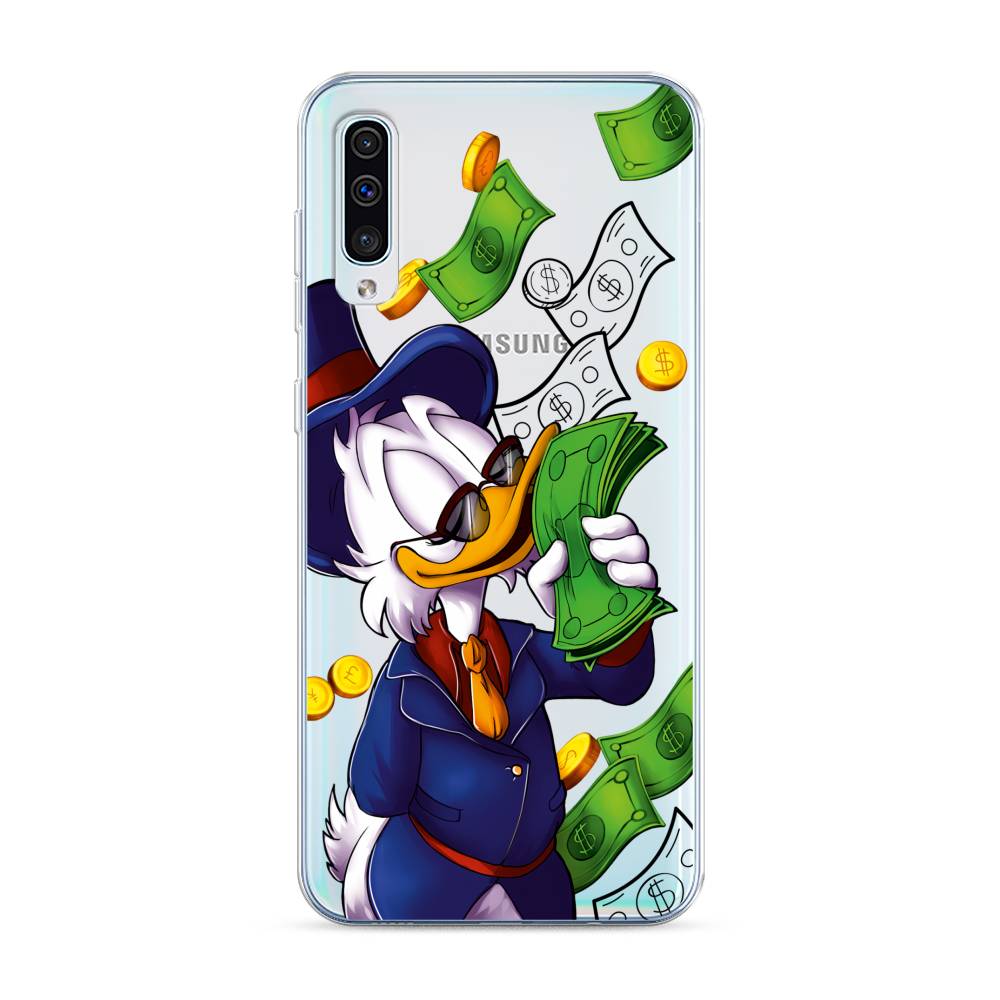 

Чехол на Samsung Galaxy A30s/A50 "Scrooge McDuck with Money", Синий;зеленый;белый, 28850-6