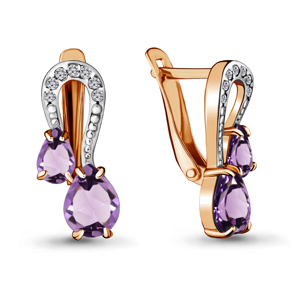 

Серьги из серебра с аметистом Aquamarine 4720804А_925_з, 4720804А_925_з