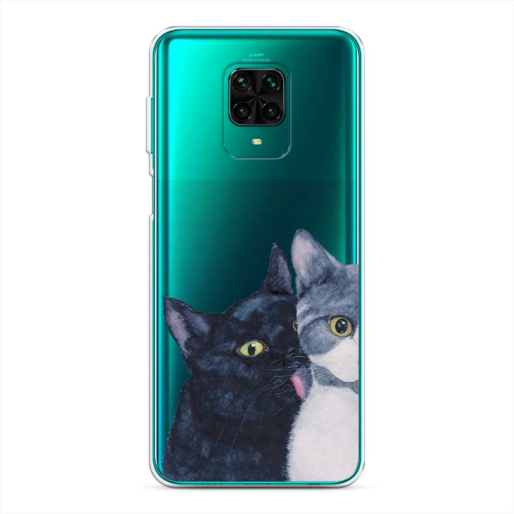 фото Силиконовый чехол "кошачья любовь" на xiaomi redmi note 9 pro awog