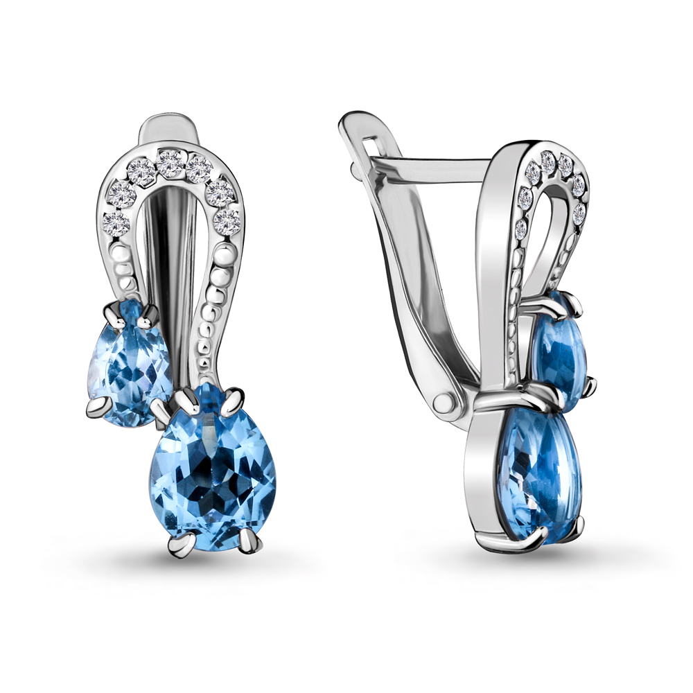 

Серьги из серебра с топазом Aquamarine 4720805А_925_р, 4720805А_925_р