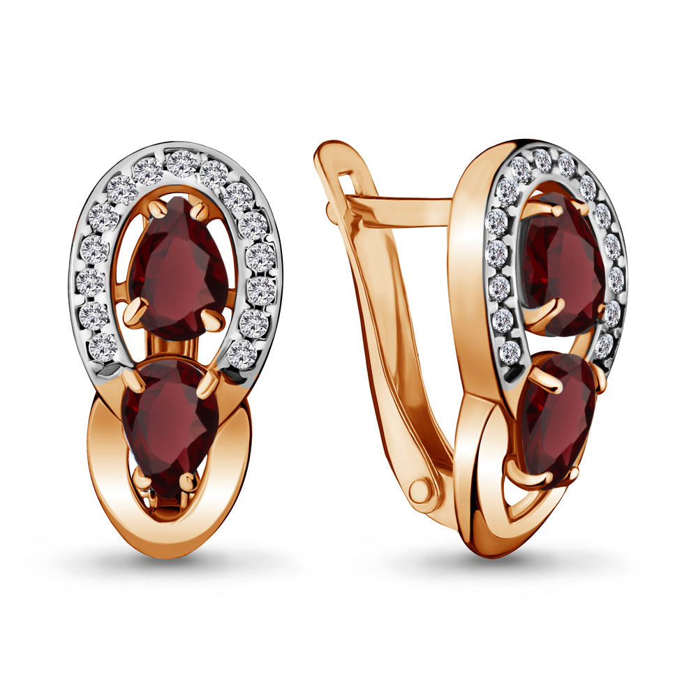 

Серьги из серебра с гранатом Aquamarine 4720903А_925_з, 4720903А_925_з