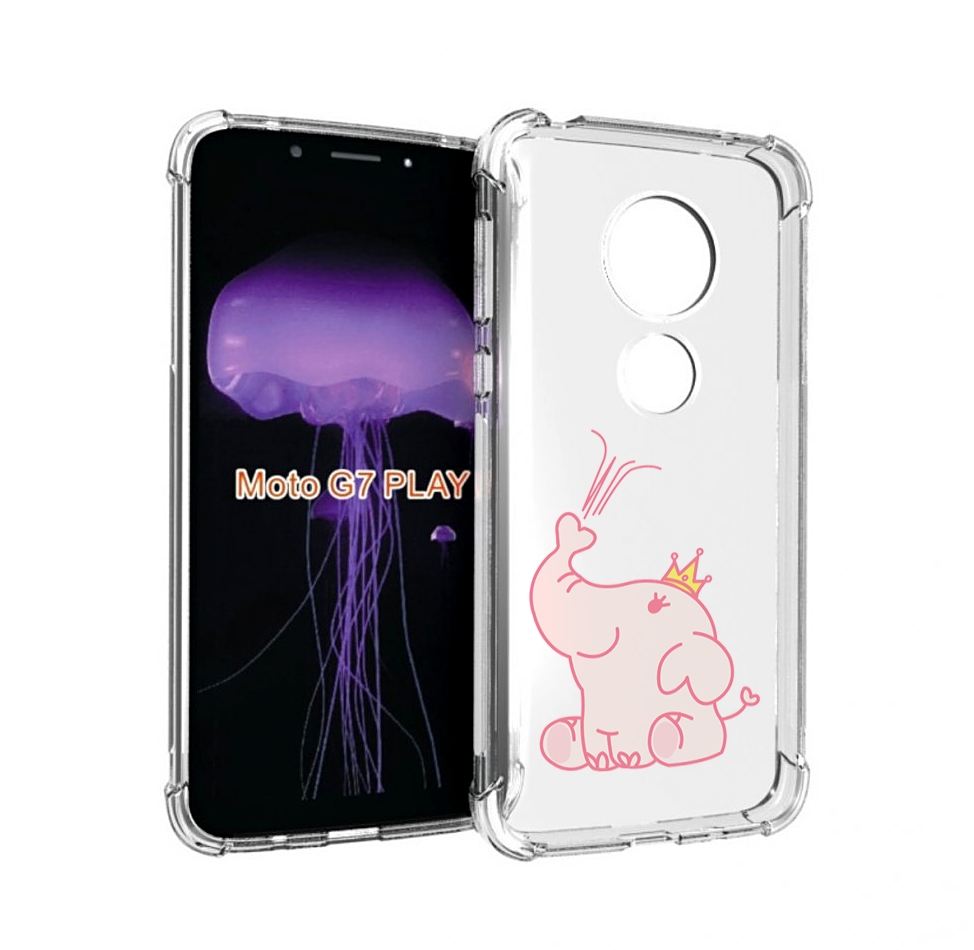

Чехол MyPads слоник-принц детский для Motorola Moto G7 Play, Прозрачный, Tocco
