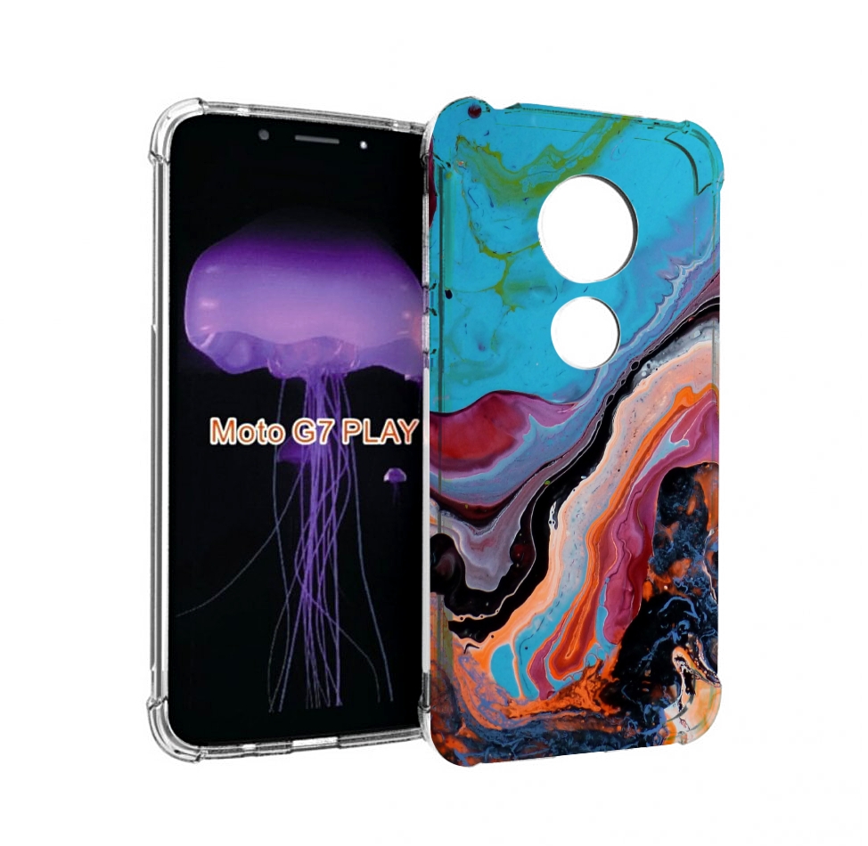 

Чехол MyPads смешанные краски для Motorola Moto G7 Play, Прозрачный, Tocco