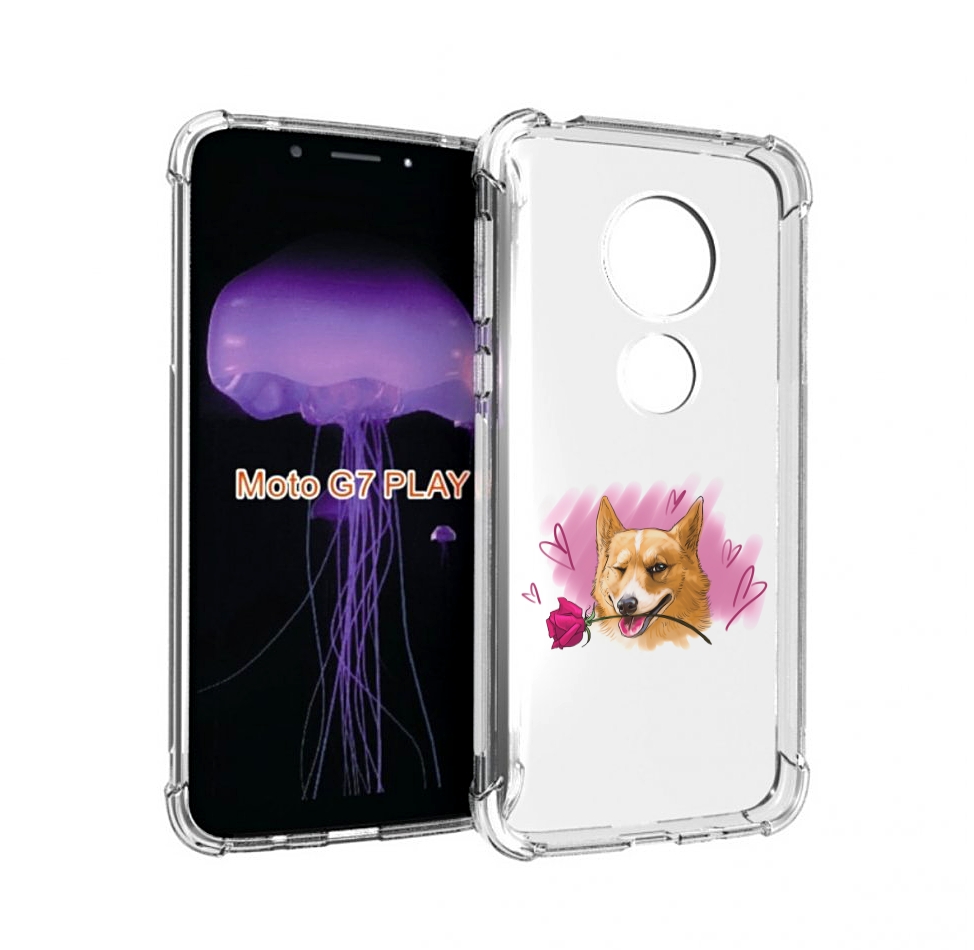

Чехол MyPads собачка-с-розочкой для Motorola Moto G7 Play, Прозрачный, Tocco
