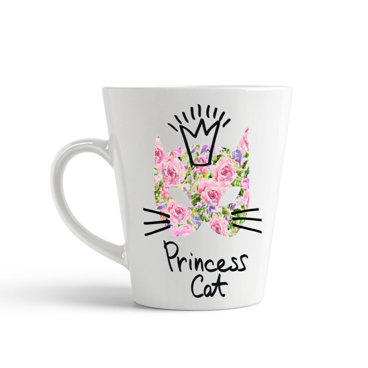 

Конусная кружка CoolPodarok Princess cat. Маска