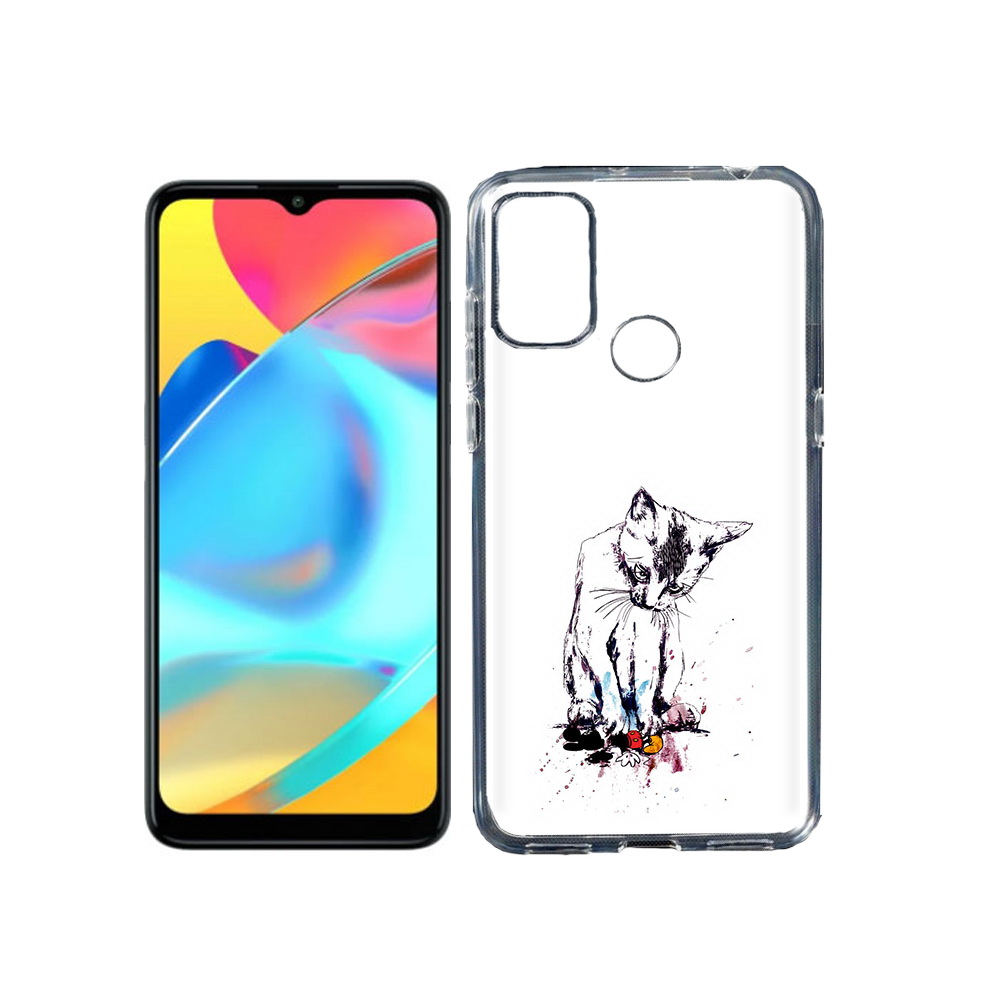 

Чехол MyPads Tocco для Alcatel 3L 6056H (2021) кот и микки (PT160724.669.399), Прозрачный, Tocco