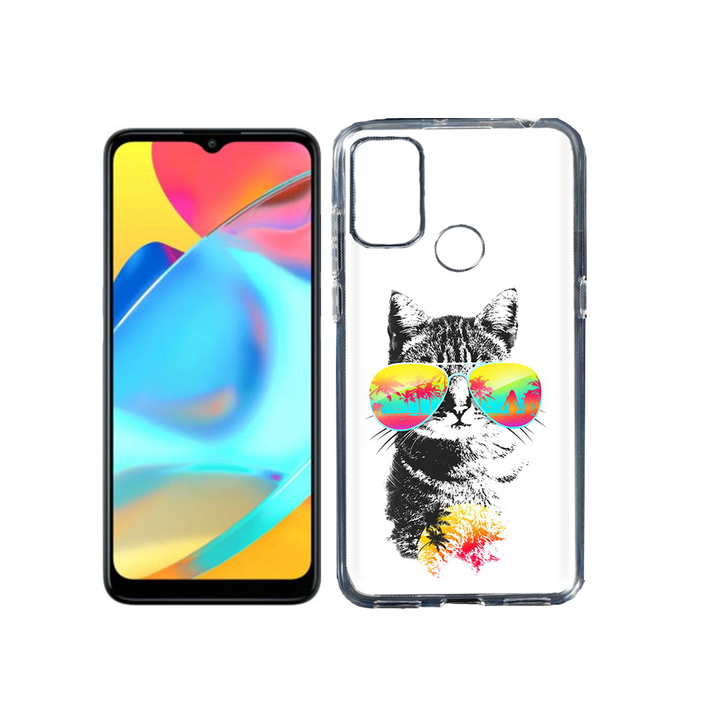 

Чехол MyPads Tocco для Alcatel 3L 6056H (2021) крутой кот (PT160724.669.425), Прозрачный, Tocco