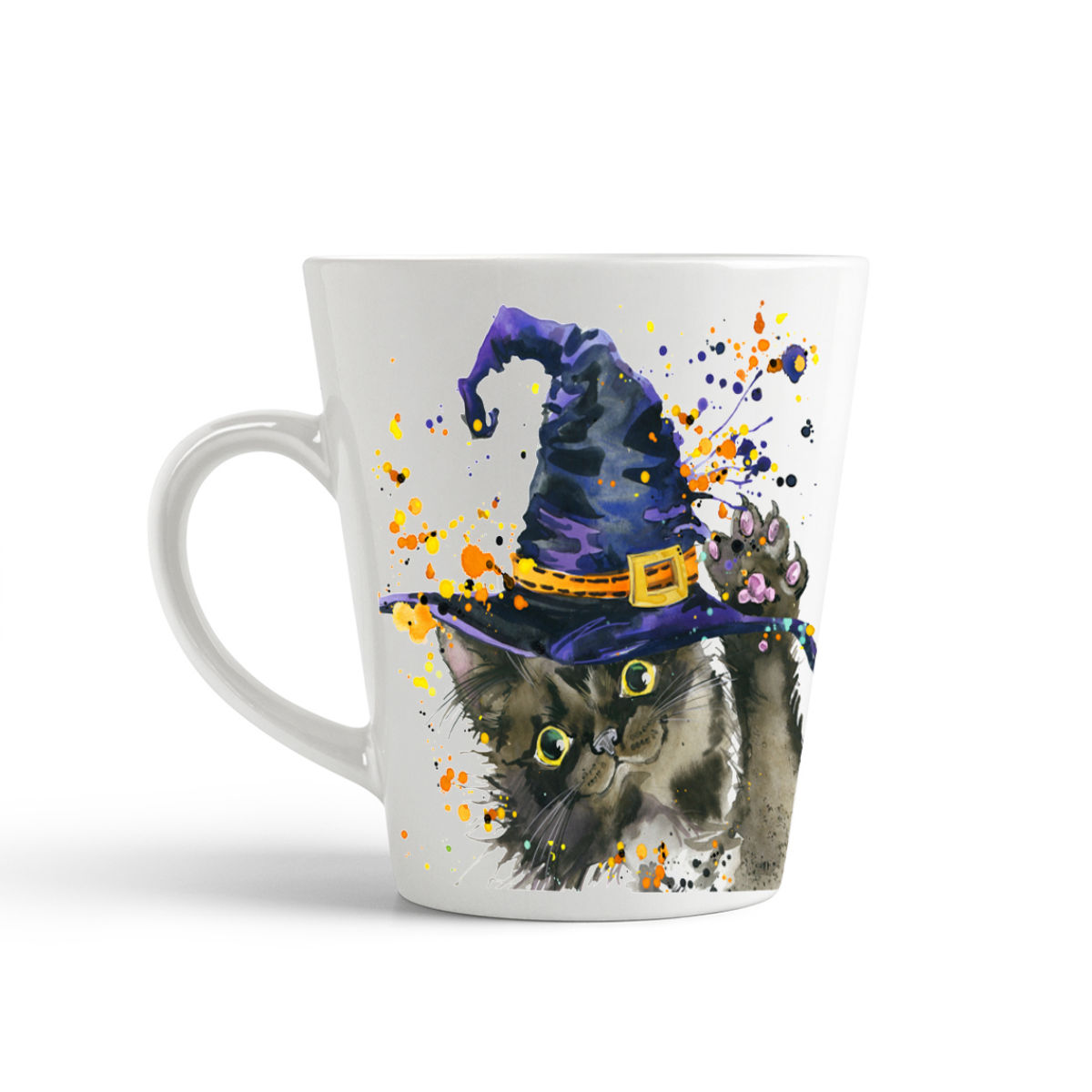 

Конусная кружка CoolPodarok Краски. Котик в шляпе