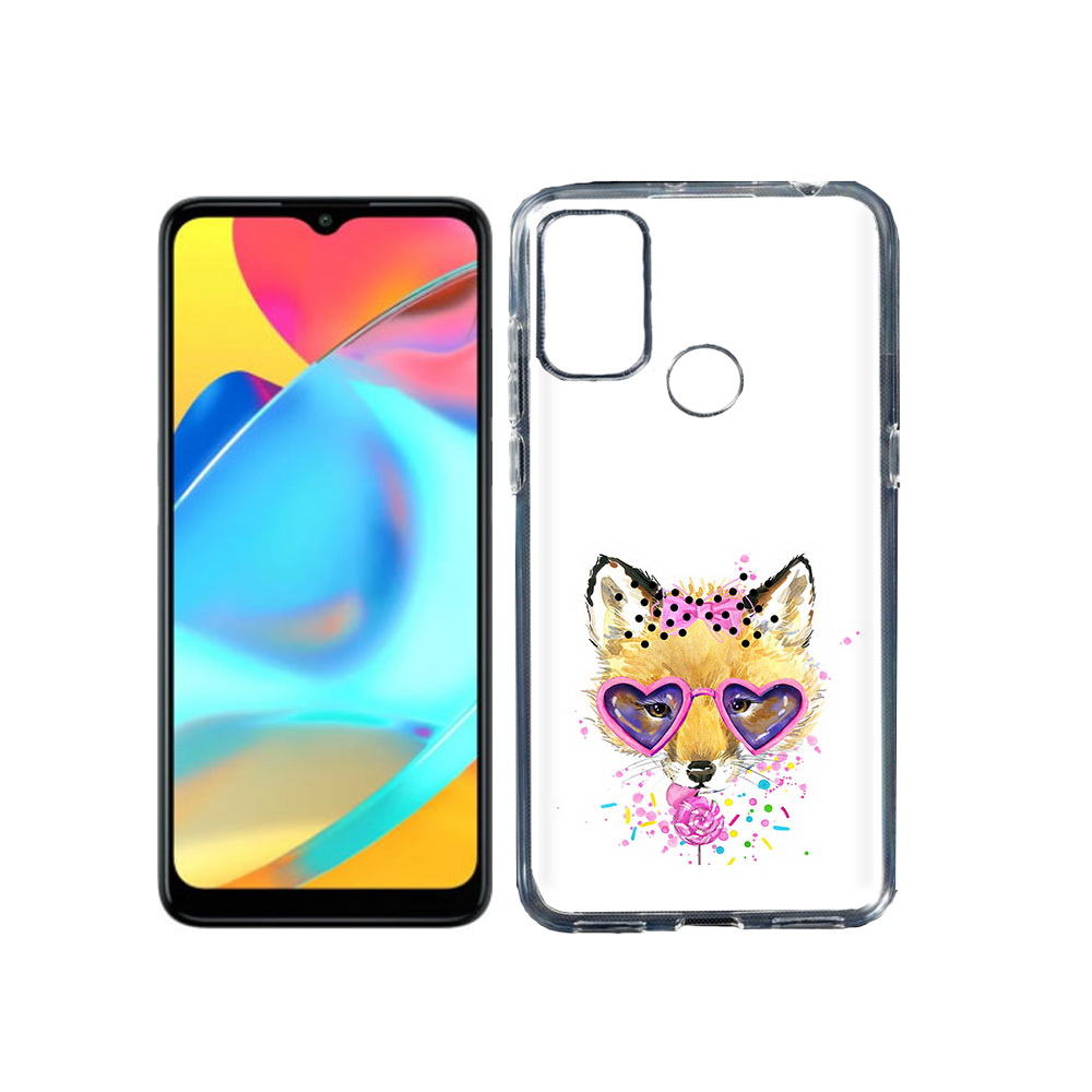 

Чехол MyPads Tocco для Alcatel 3L 6056H (2021) лисенок с бантиком (PT160724.669.441), Прозрачный, Tocco