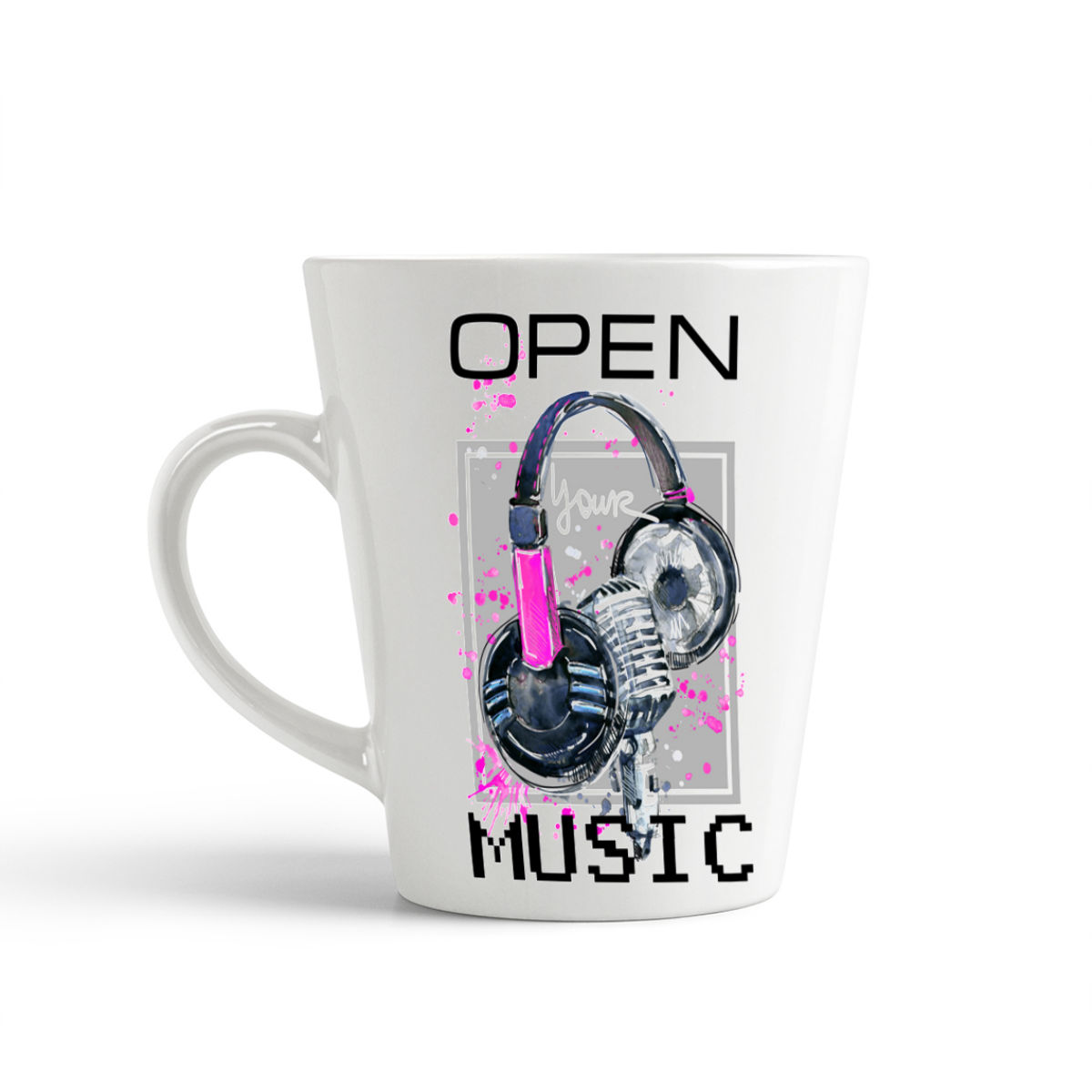 

Конусная кружка CoolPodarok Open your music4
