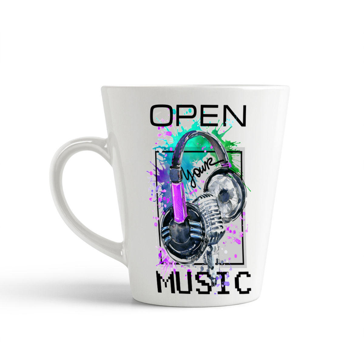

Конусная кружка CoolPodarok Open your music5