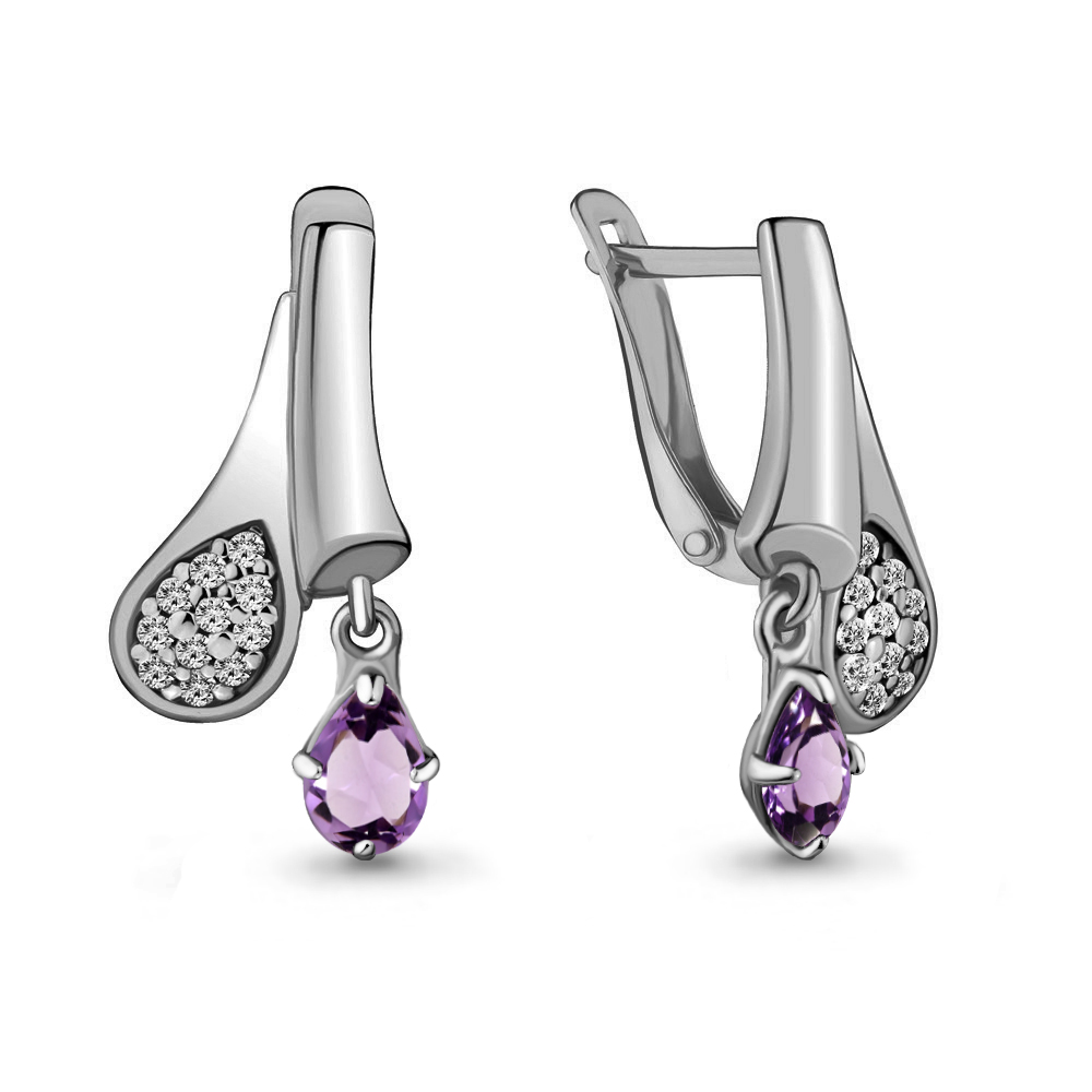 

Серьги из серебра с аметистом Aquamarine 4721304А_925_р, 4721304А_925_р