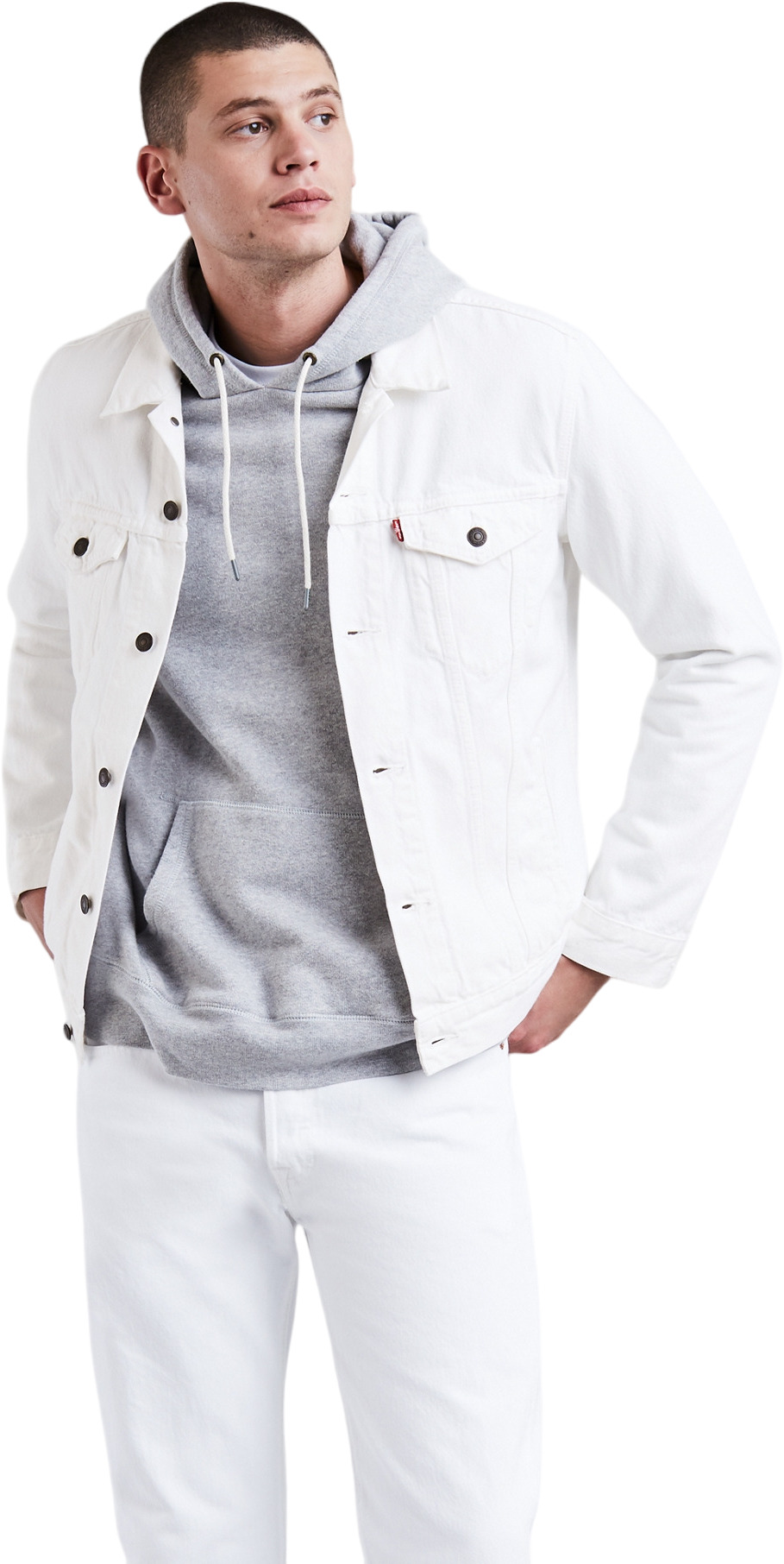 

Джинсовая куртка мужская Levi's THE TRUCKER JACKET NEUTRALS белая L, Белый, THE TRUCKER JACKET NEUTRALS