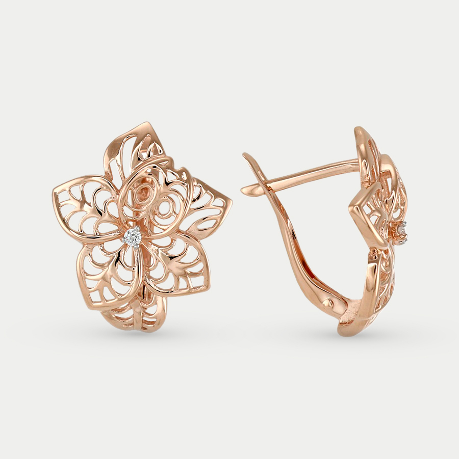 

Серьги из красного золота ДИАНА С-2347, фианит, С-2347