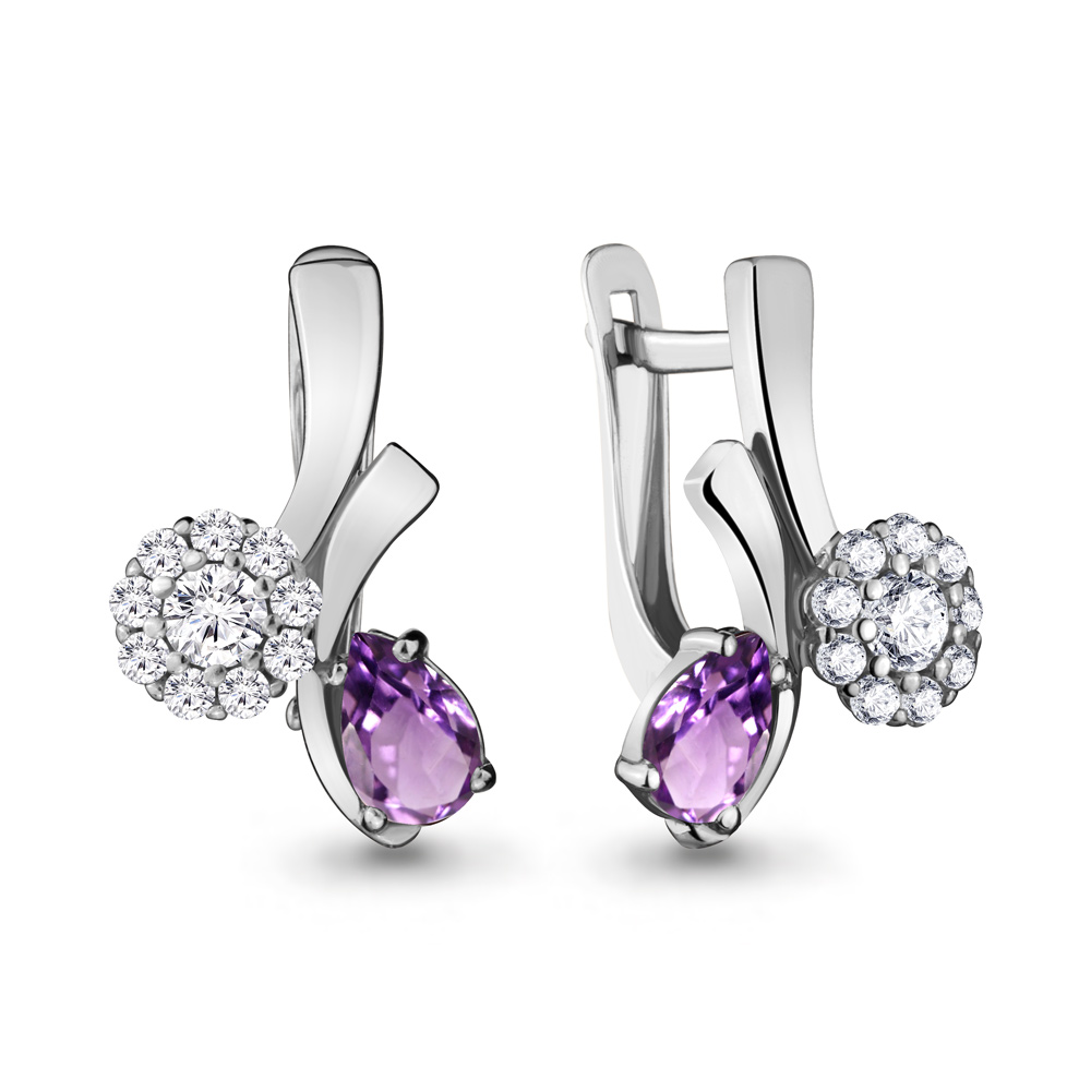 

Серьги из серебра с аметистом Aquamarine 4721404А_925_р, 4721404А_925_р