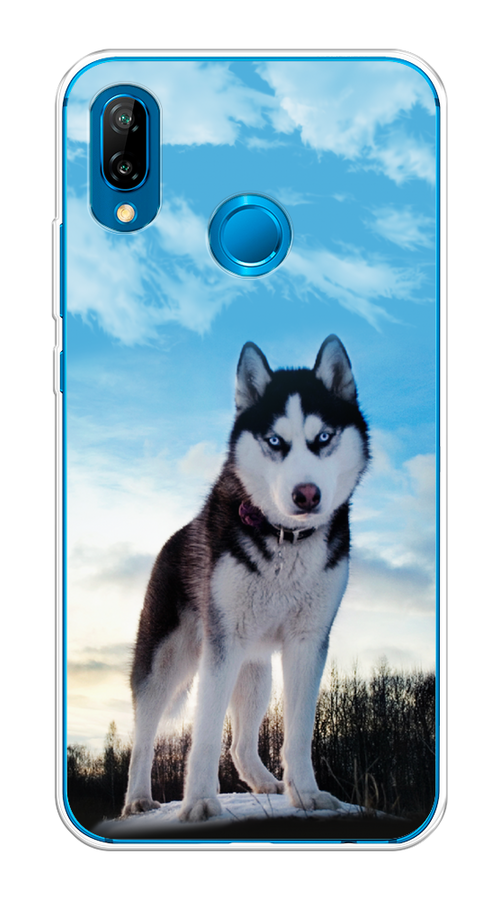 

Чехол Awog на Huawei P20 Lite "Хаски 3", Белый;черный;голубой, 64450-2