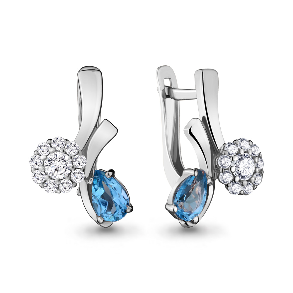 

Серьги из серебра с топазом Aquamarine 4721405А_925_р, 4721405А_925_р