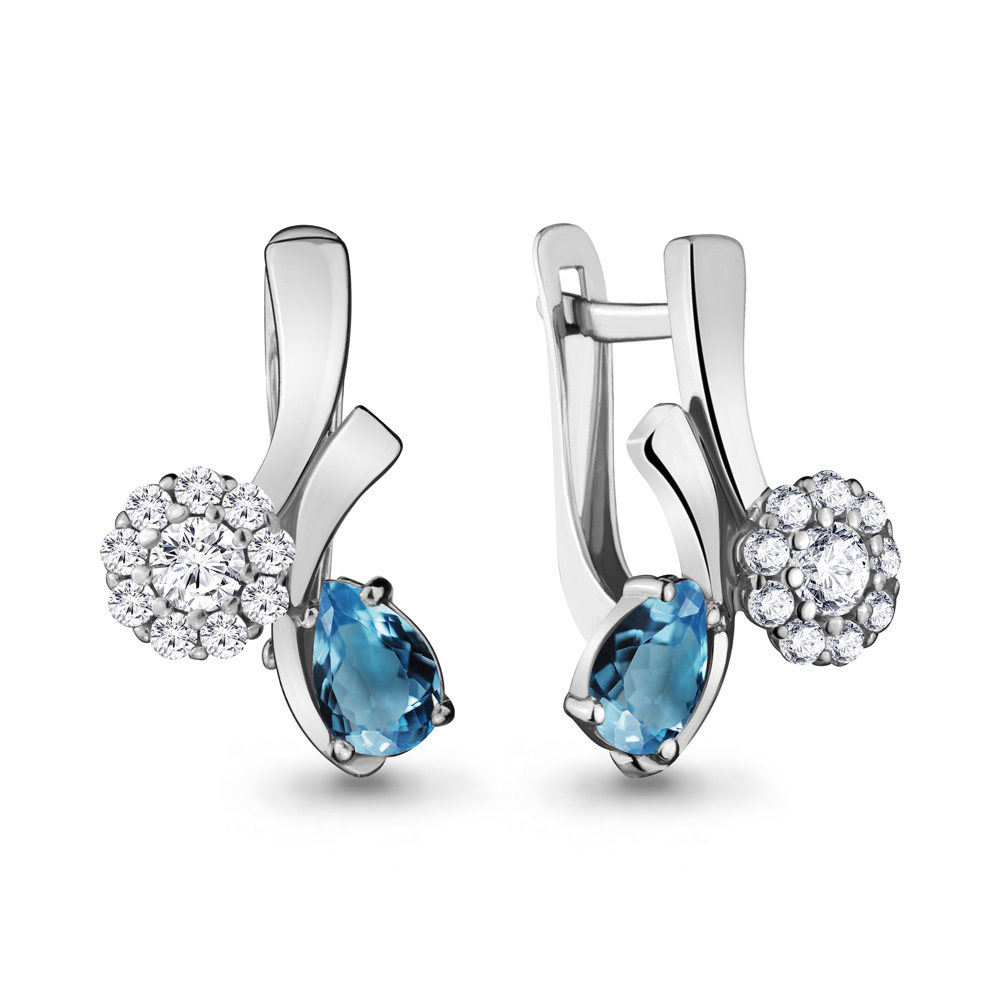 

Серьги из серебра с топазом Aquamarine 4721408А_925_р, 4721408А_925_р