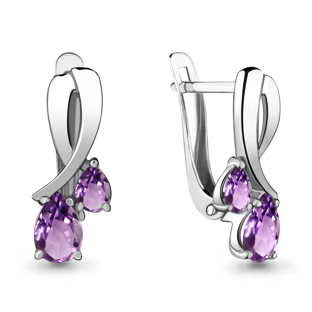 

Серьги из серебра с аметистом Aquamarine 4721504_925_р, 4721504_925_р