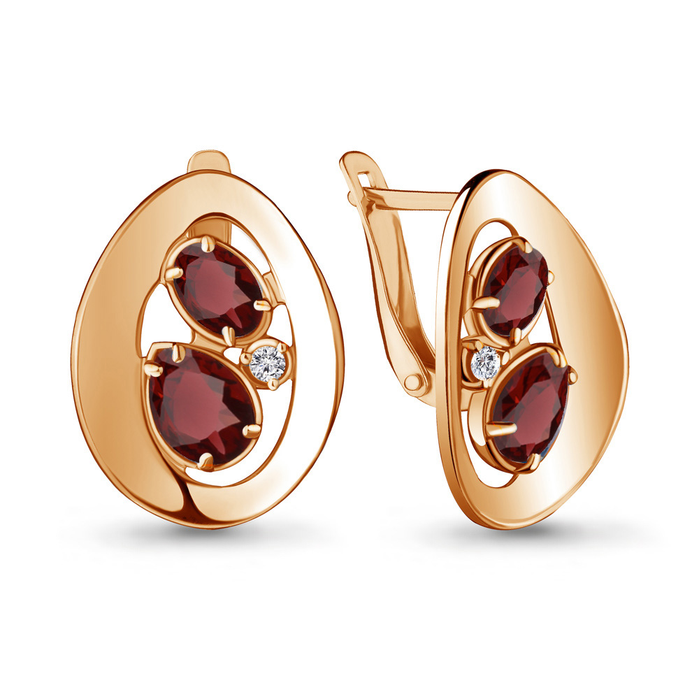 

Серьги из серебра с гранатом Aquamarine 4721703А_925_з, 4721703А_925_з