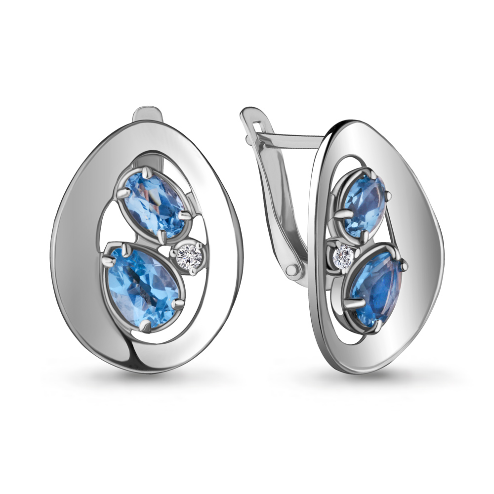 

Серьги из серебра с топазом Aquamarine 4721705А_925_р, 4721705А_925_р