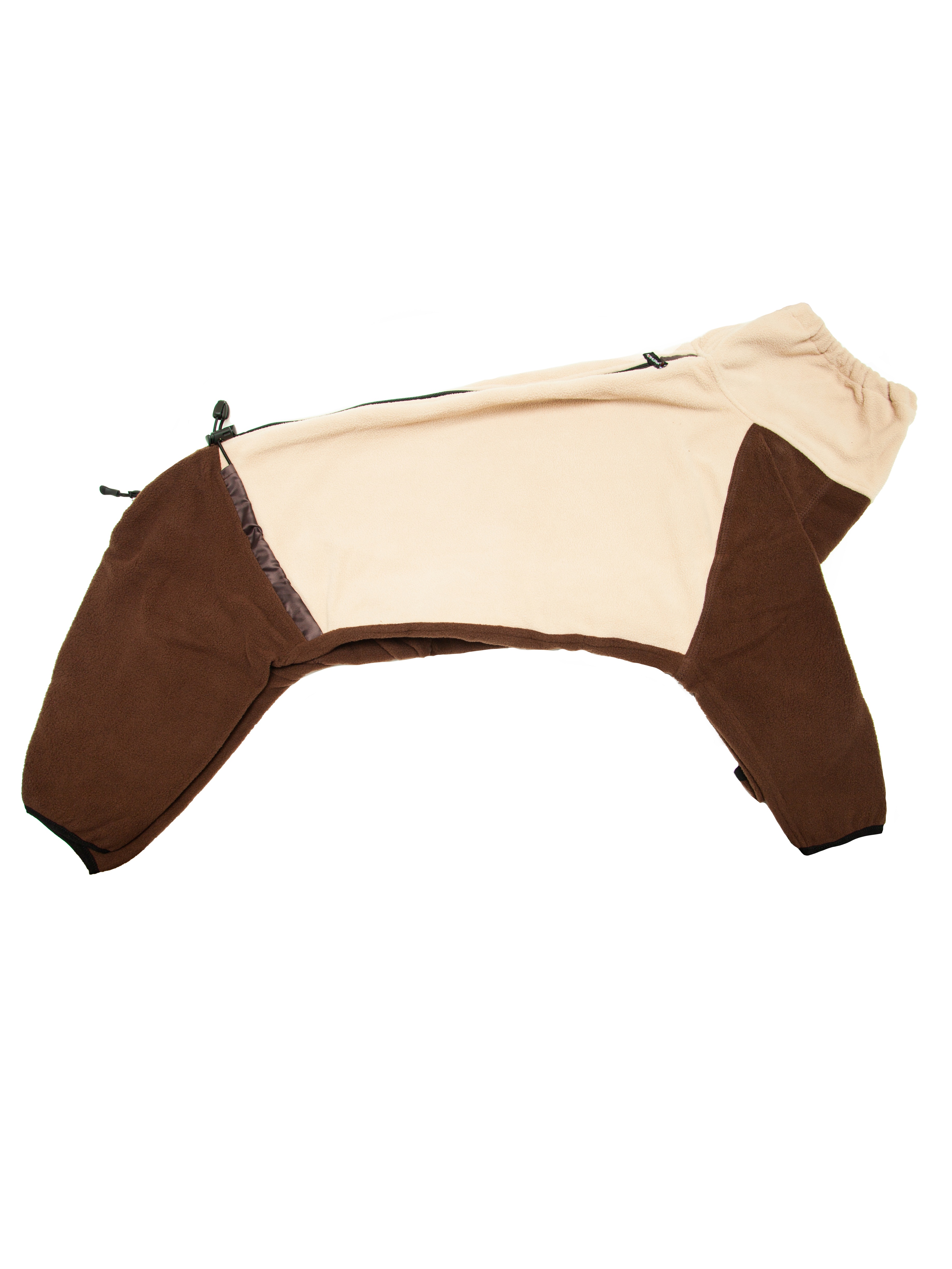 Флисовый комбинезон для собак на молнии, цвет бежево-коричневый, размер M3