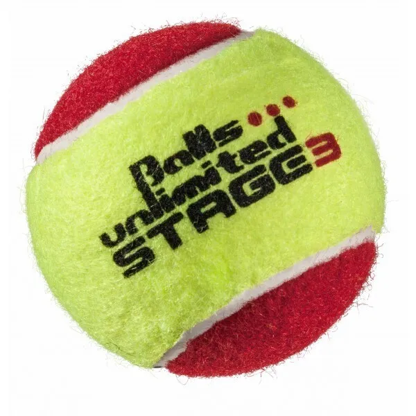 Теннисный мяч Balls unlimited Stage 3 уровень красный,3 шт. в тубе