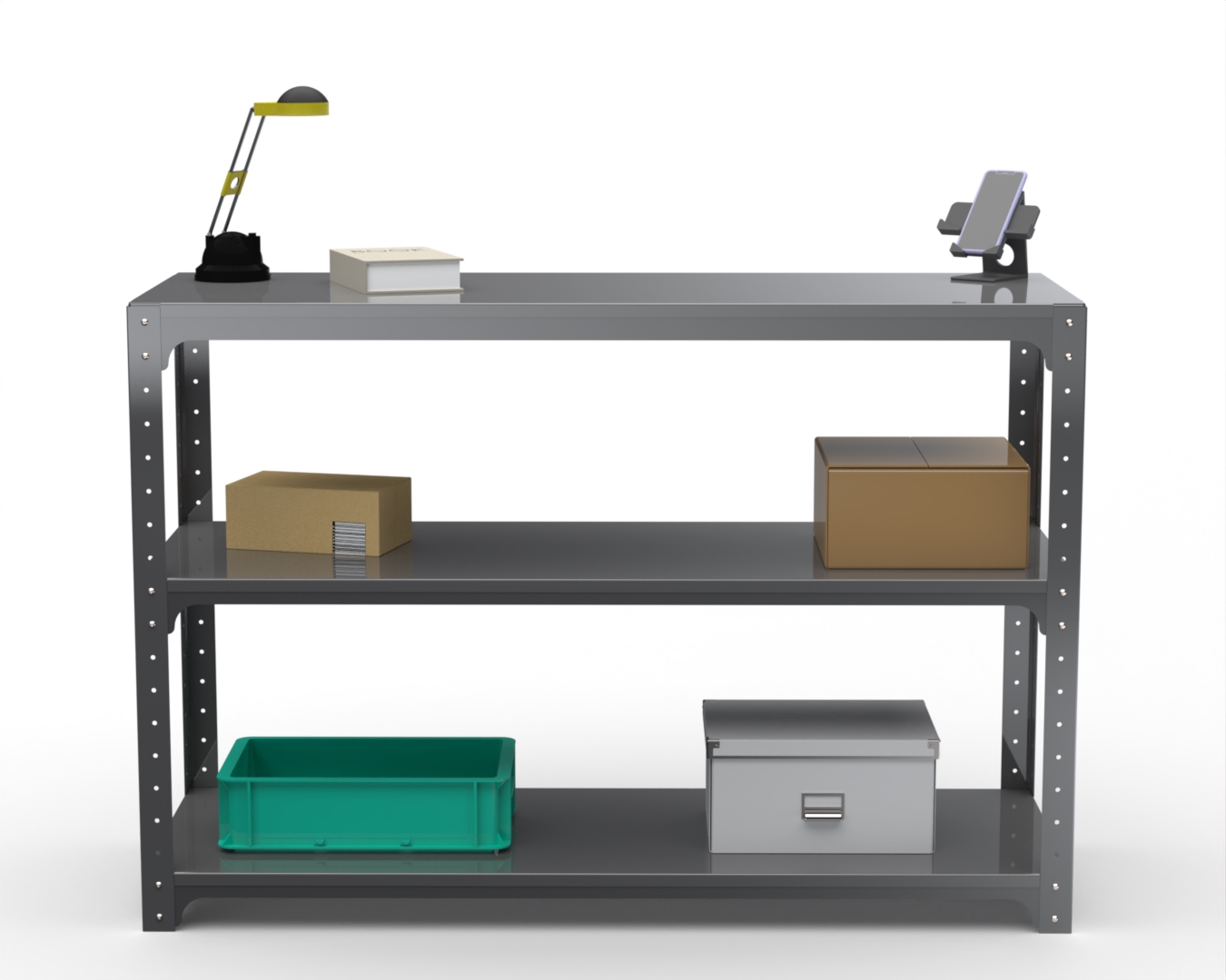 

Стол-верстак Metalex 204960 KIT 950х1200х400 с двумя полками, серый