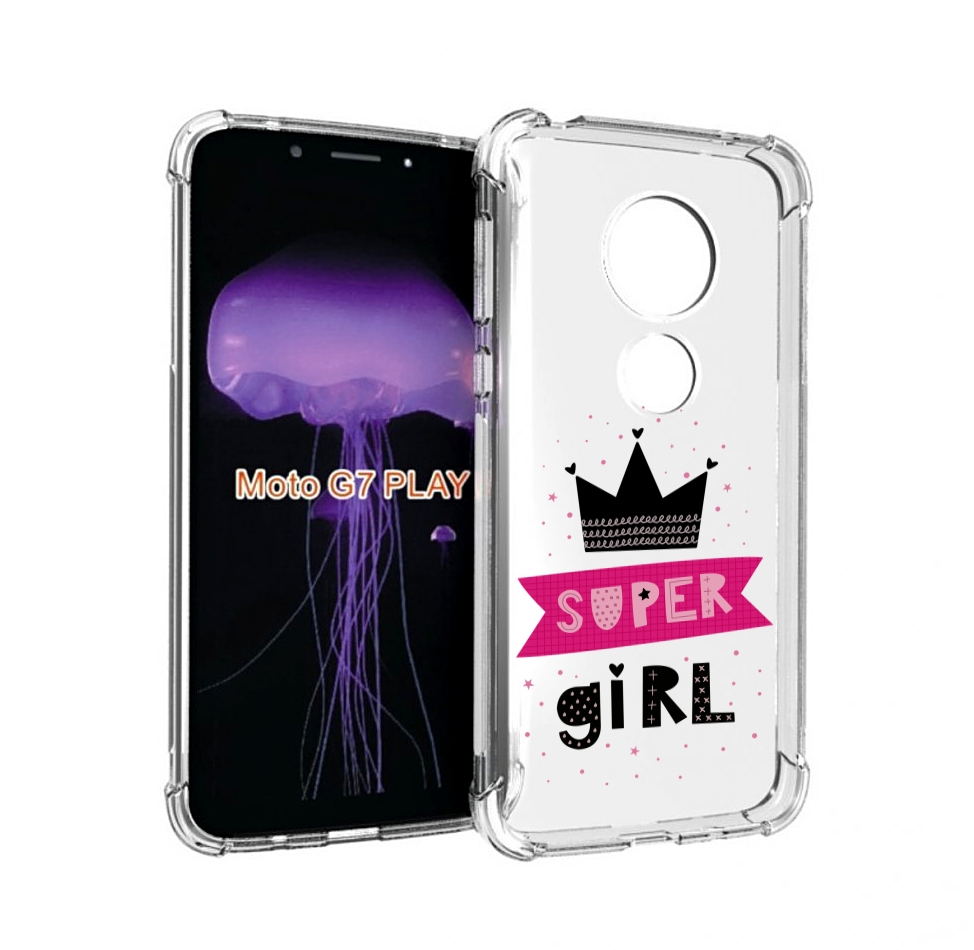 

Чехол MyPads супер-девчонка женский для Motorola Moto G7 Play, Прозрачный, Tocco