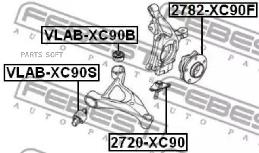 

FEBECT VLAB-XC90B Сайлентблок задний переднего рычага VLAB-XC90B